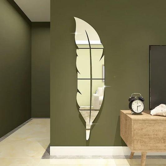 3D Dancing Feathers Mirror Wall Stickers - TopTrendingCart.com