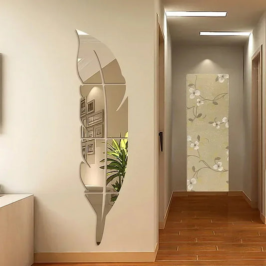 3D Dancing Feathers Mirror Wall Stickers - TopTrendingCart.com